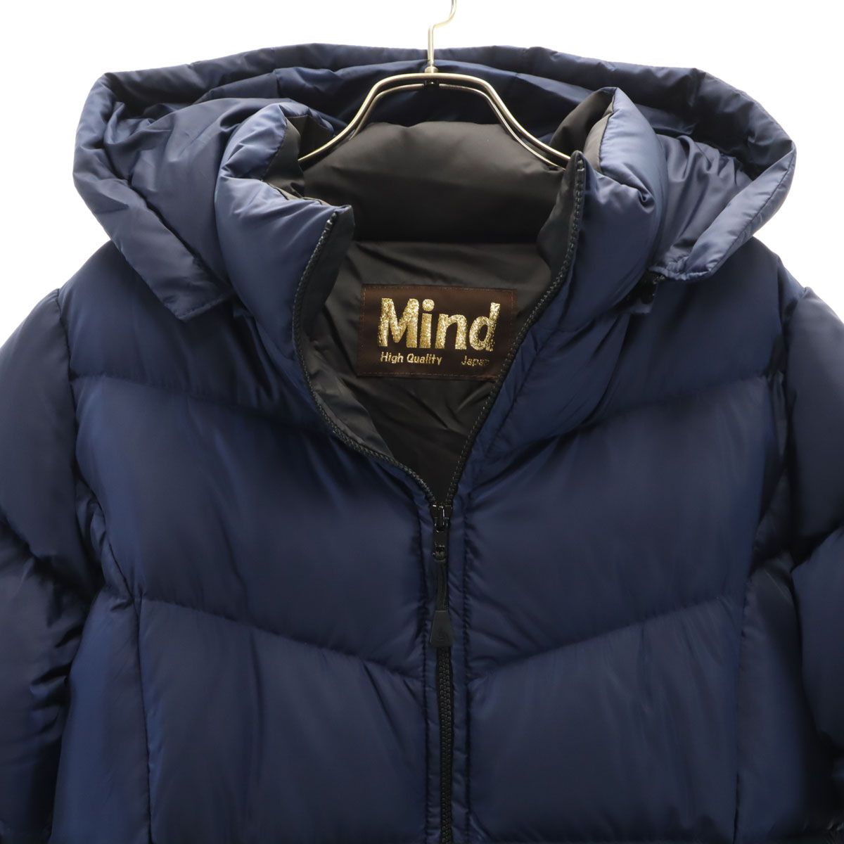 Mind マインド 日本製 ダウンコート M ネイビー レディース 古着 