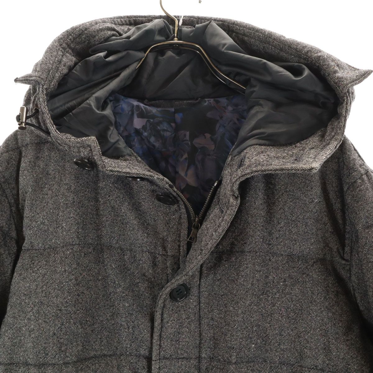 【専用】ポールスミス　ダウンコート（グレー） PS Paul Smith ピーエスポールスミス フーデッド ダウンコート L