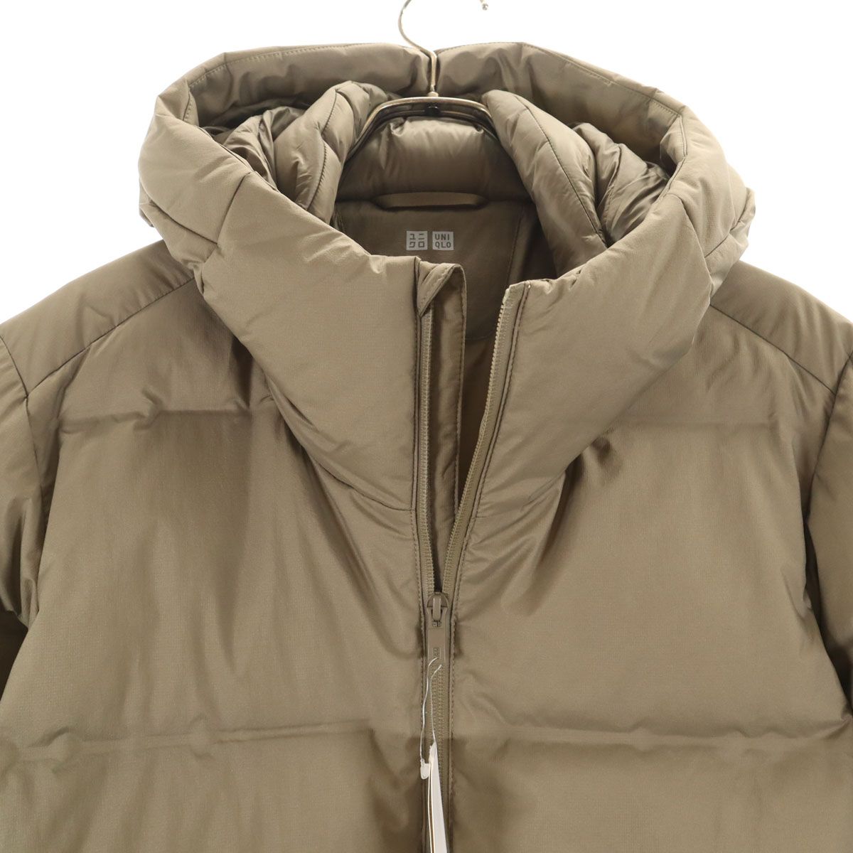 未使用 UNIQLO ユニクロ シームレス ダウンコート L カーキベージュ系 