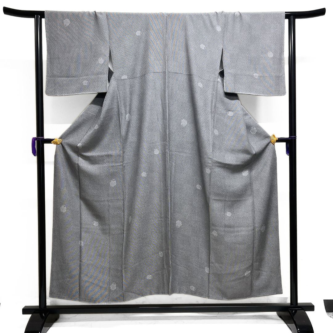 小紋 江戸小紋 万筋 竹筋 雪輪 鹿の子 モノトーン 着物 121 b d ms