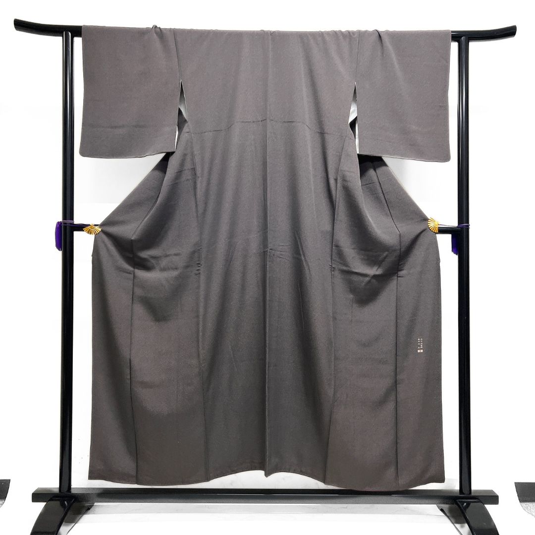 作家もの 小紋 江戸小紋 流線 変わり格子 紋無し 着物 121 b d ms