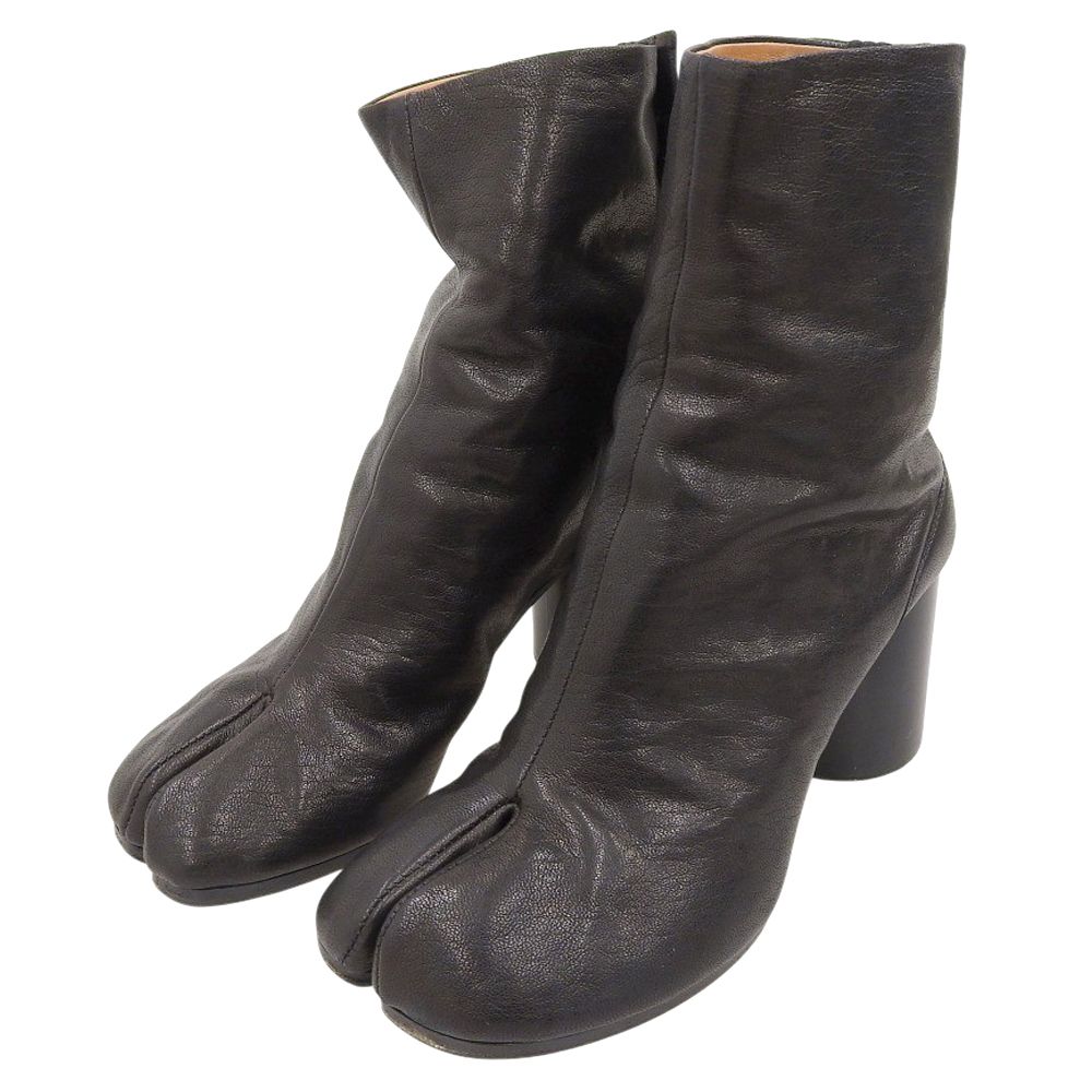Maison Margiela メゾンマルジェラ TABI BOOTS 足袋ブーツ スプリットトゥ ラムスキン ヴィンテージレザー ブラック 36 1 2