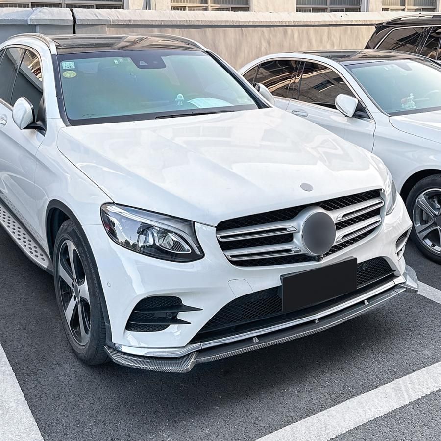 スポーティ全開 ベンツ カーボン ルック フロントバンパー リップ スポイラー C 253 GLC 220 d 300 350 e 43 クーペ AMGライン b 13172