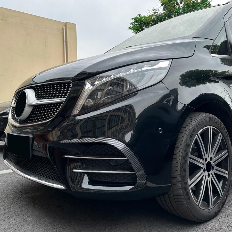 スポーティ全開 ベンツ カーボン ルック フロント バンパー ダクト ガーニッシュ W 447 V 220 d 260 スポーツ AMGライン Vクラス b 13246