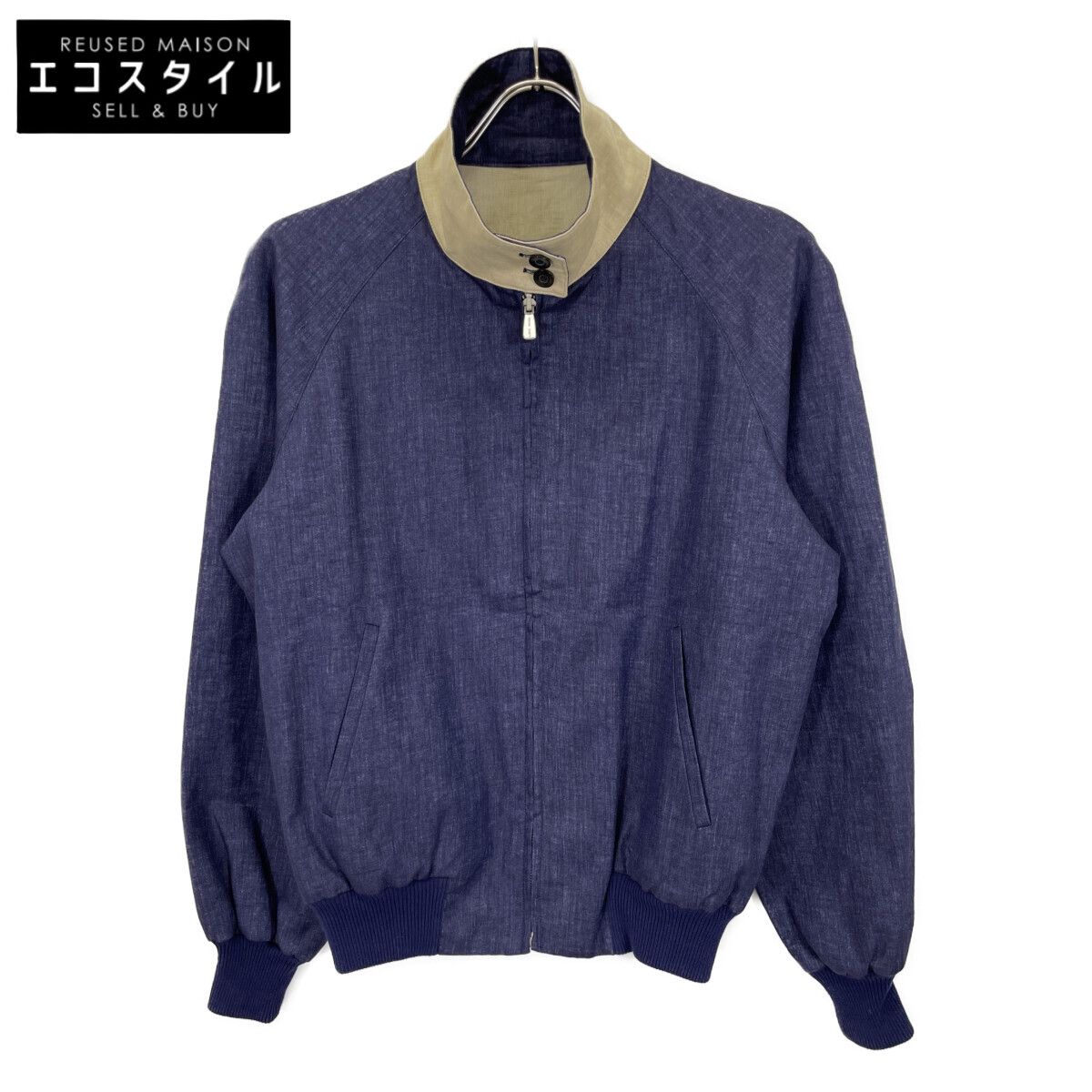 Loro Piana ロロピアーナ ｽﾄｰﾑｼｽﾃﾑ ﾈｲﾋﾞｰ×ﾍﾞｰｼﾞｭ ﾘﾈﾝ100 ﾘﾊﾞｰｼﾌﾞﾙｽｲﾝｸﾞ