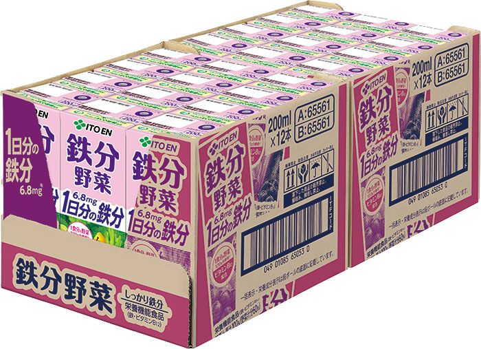 伊藤園 鉄分野菜 200ml 紙パック 96本 (24本入×4 まとめ買い) 野菜ジュース 果汁ミックス 栄養機能食品