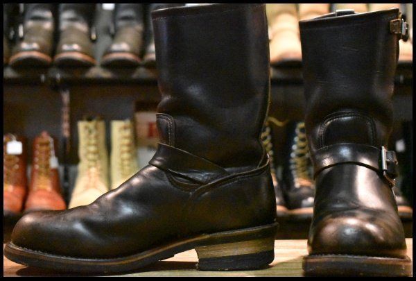 8 D PT 91プリント レッドウィング 2268 エンジニア 黒 ブラッククローム スチールトゥ ブーツ redwing FG 293