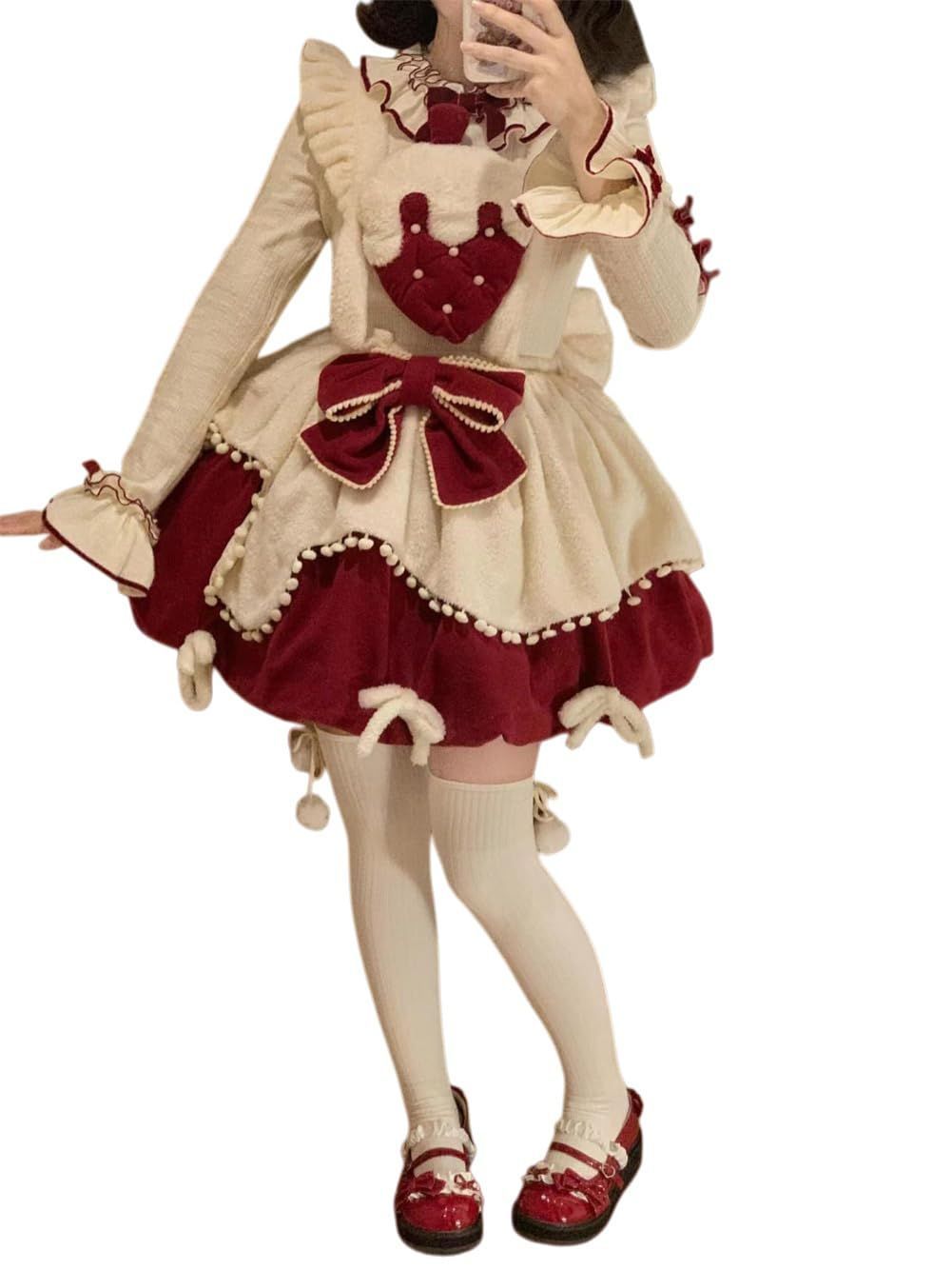 サンタワンピース コスプレ レディース トップス ミニスカ 2点セット 大きいサイズ 洋服 衣装 仮装 ロリータ コスチュ