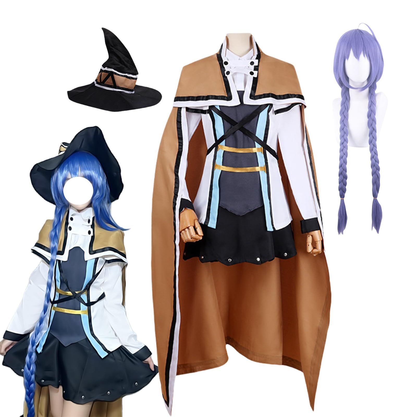 ロキシー ミグルディア コスプレ衣装 ウィッグ付き ぼうし 無職転生 シルフィエット 同人服 キャラ cosplay 仮装 変装 か