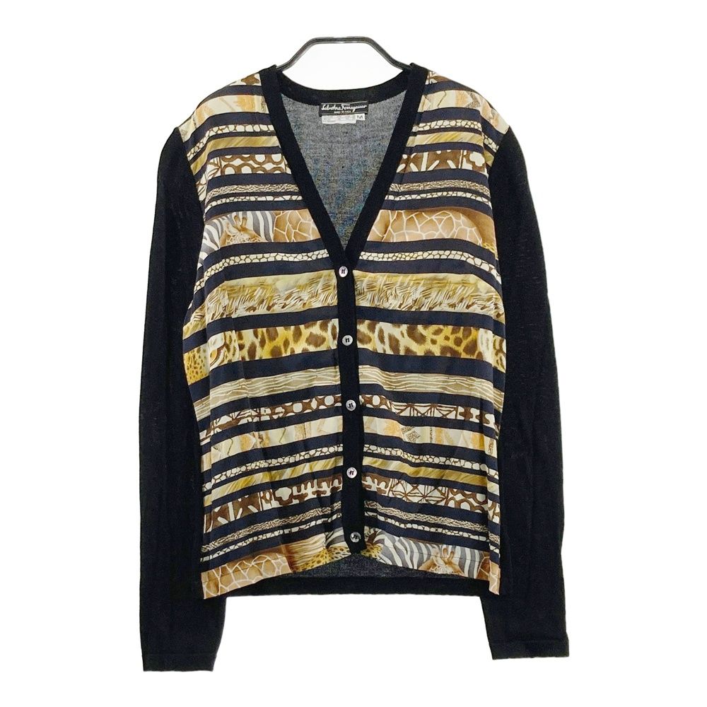 極美品✨サルヴァトーレ フェラガモ カーディガン リバーシブル 金ボタン 黒 サルヴァトーレフェラガモ 90s イタリア製 オールド 長袖 ニット