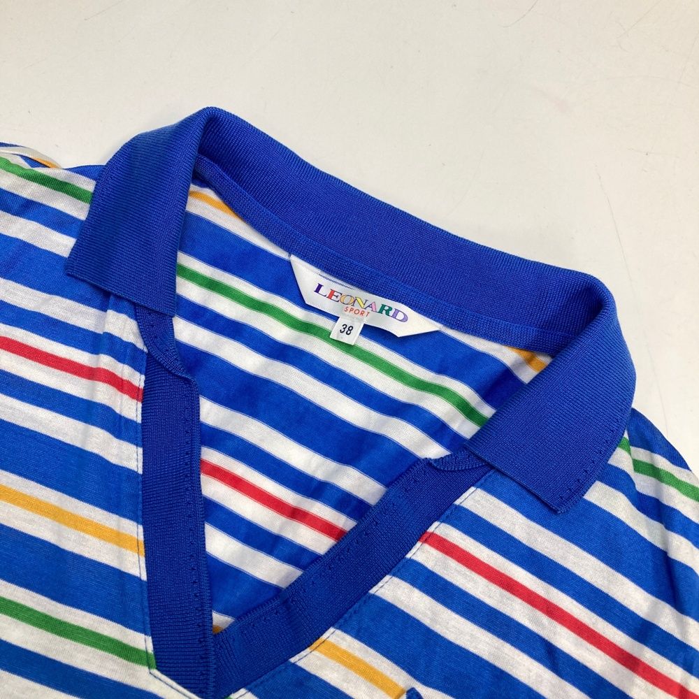【超美品】LEONARD SPORT レオナールスポーツ　半袖ポロシャツ LEONARD SPORT レオナール スポーツ 半袖ポロシャツ スキッパー