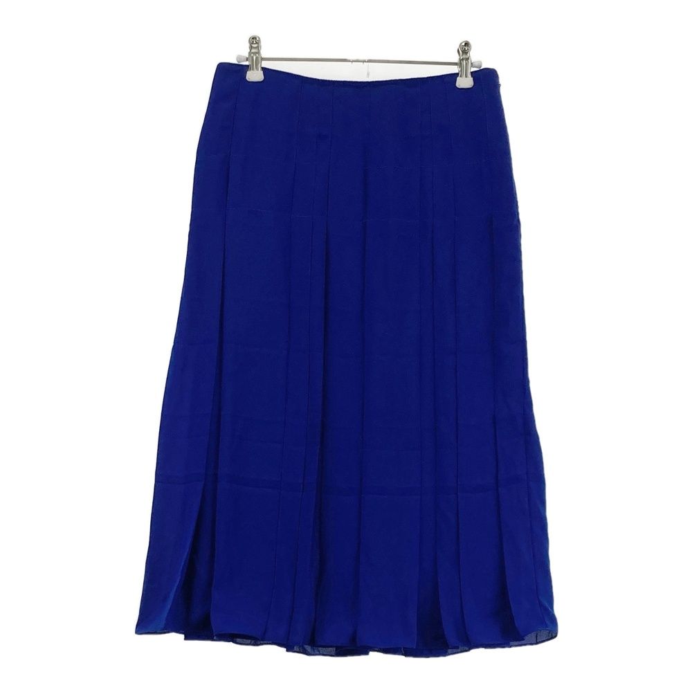HERMES エルメス スカート プリーツ ミモレ丈 ブルー系 36 レディース