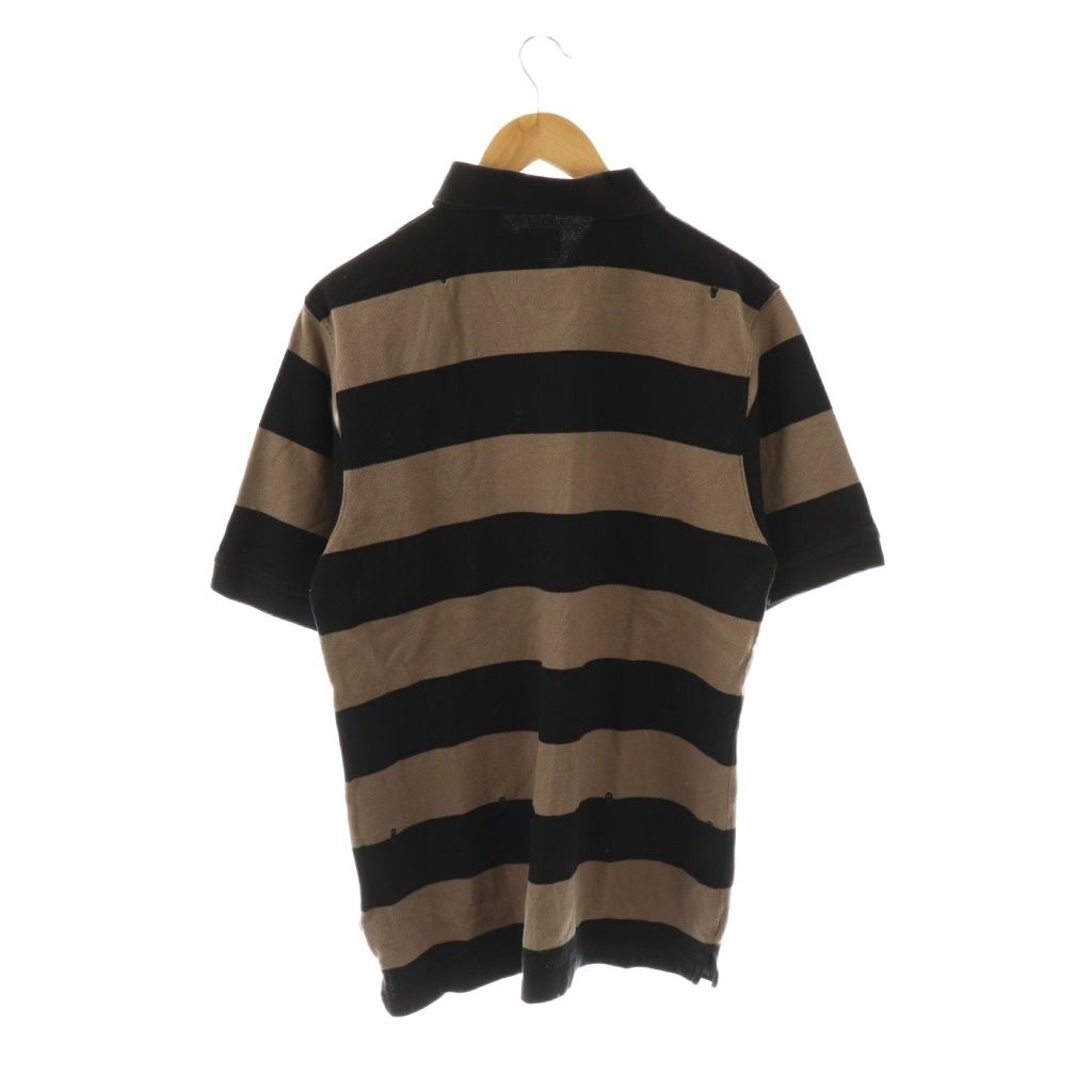 ステューシー STUSSY スカル刺繍 ボーダー ポロシャツ カットソー L