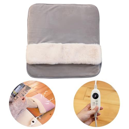 Lafuture フットヒーター フットウォーマー 電気足温器 足置き 足元 洗える 暖房 省エネ 節電 ライトグレー