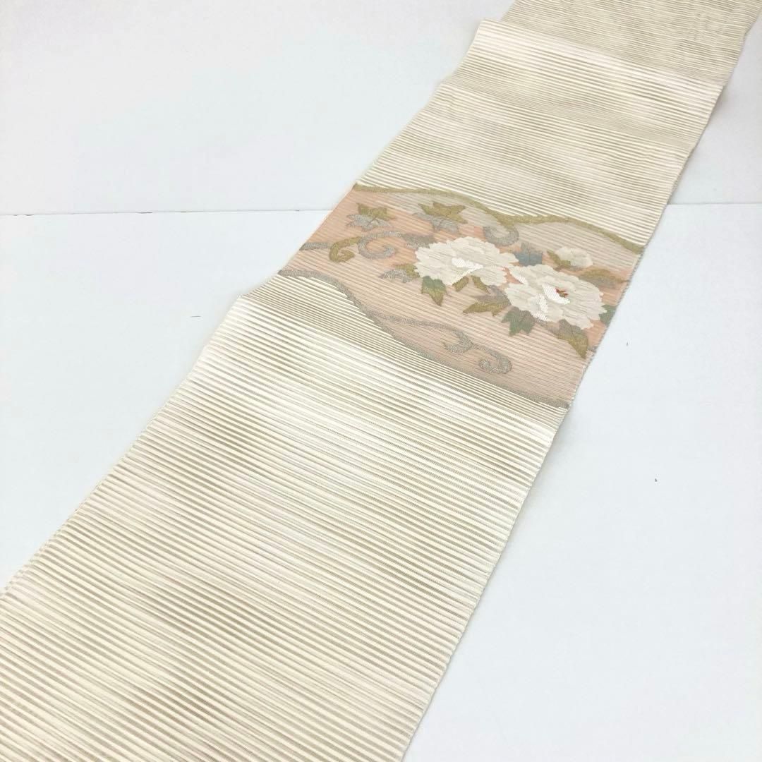 着物と帯 時流 SN 25733 s 正絹 八寸夏名古屋帯 絽綴れ オフ白