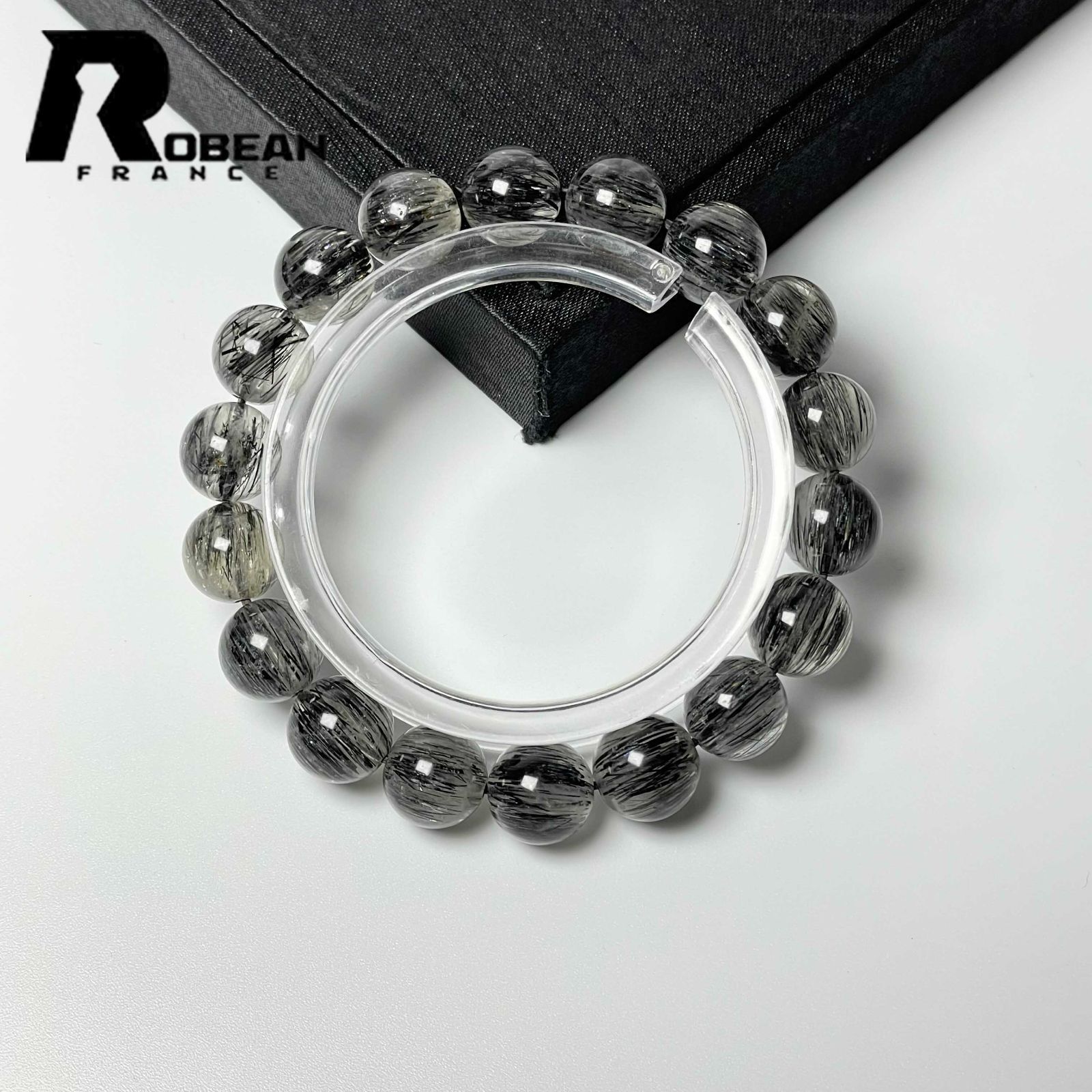 上級 EU製 定価14万円☆ROBEAN・ブラックルチルクォーツ☆黒針水晶