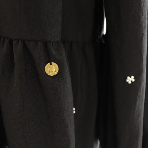 ミュベール muveil パール刺繍ブラウス 38 ブラック /ES □OS - メルカリ