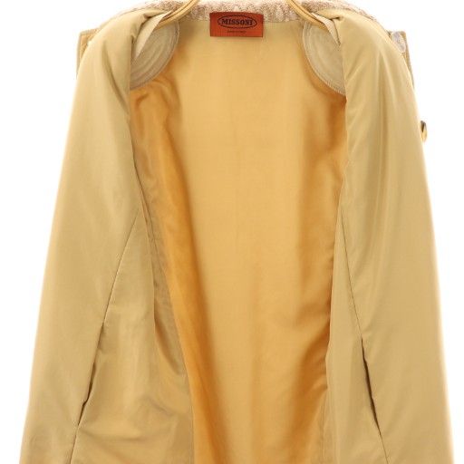 ミッソーニ MISSONI 総柄コート 40 ベージュ ホワイト /DO □OS - メルカリ