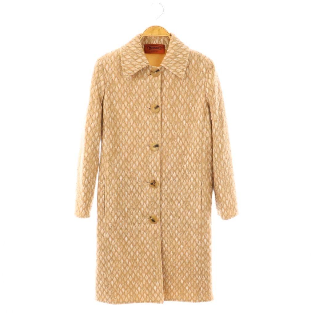 ミッソーニ MISSONI 総柄コート 40 ベージュ ホワイト /DO □OS - メルカリ