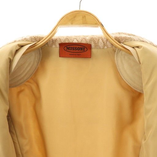 ミッソーニ MISSONI 総柄コート 40 ベージュ ホワイト /DO □OS - メルカリ