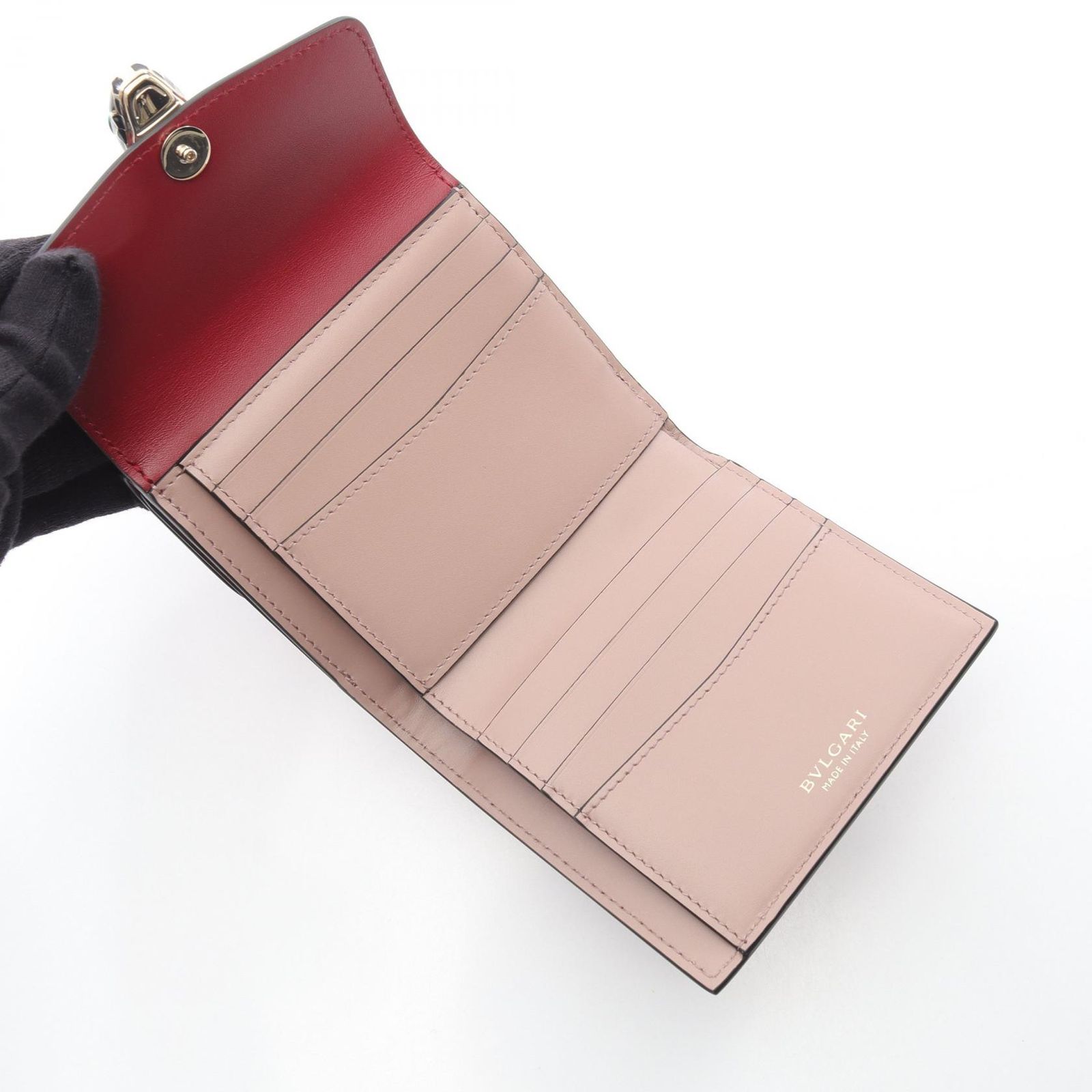 ブルガリ BVLGARI 三つ折り財布 セルペンティ フォーエバー レッド