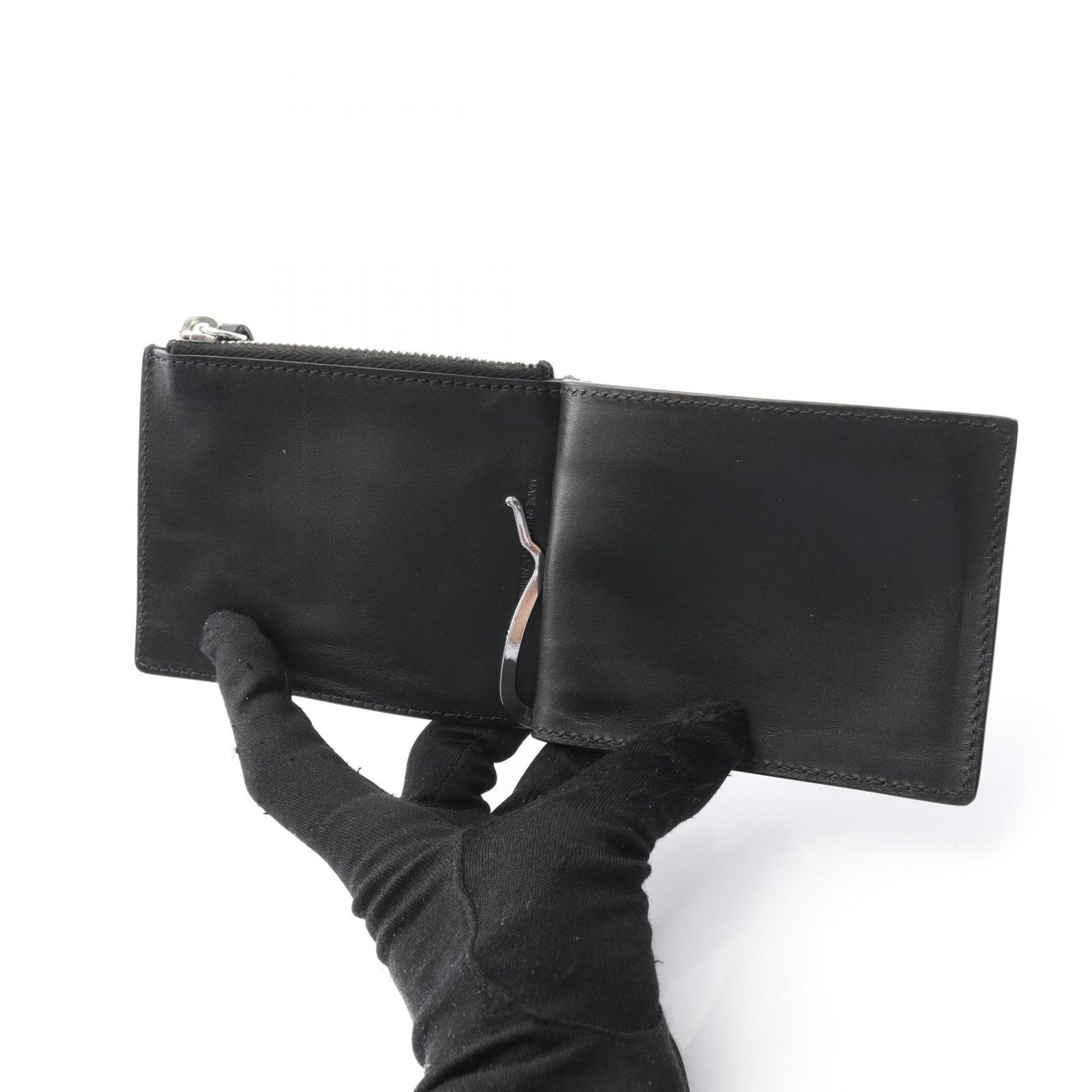 メゾン マルジェラ Maison Margiela 二つ折り財布 ブラック レザー