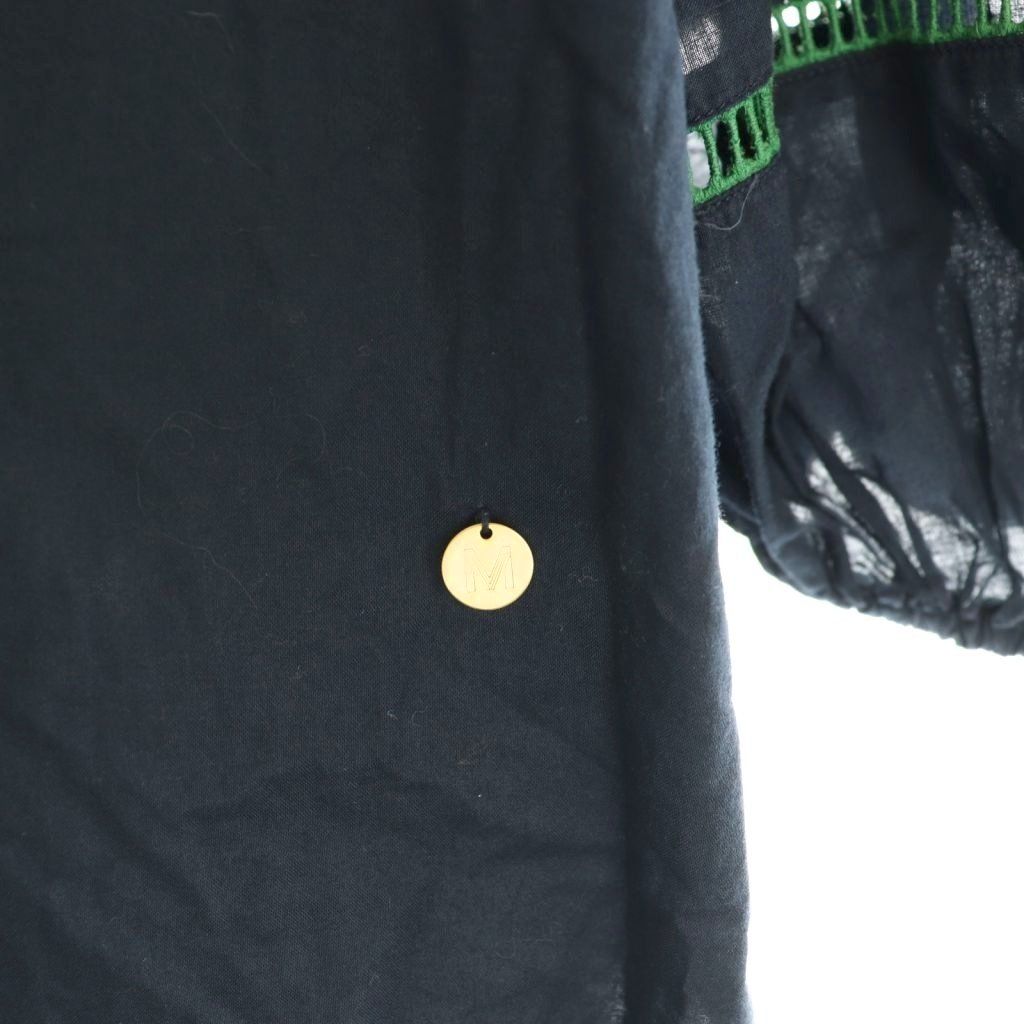 ミュベール muveil カラーステッチブラウス 40 ネイビー グリーン /ES