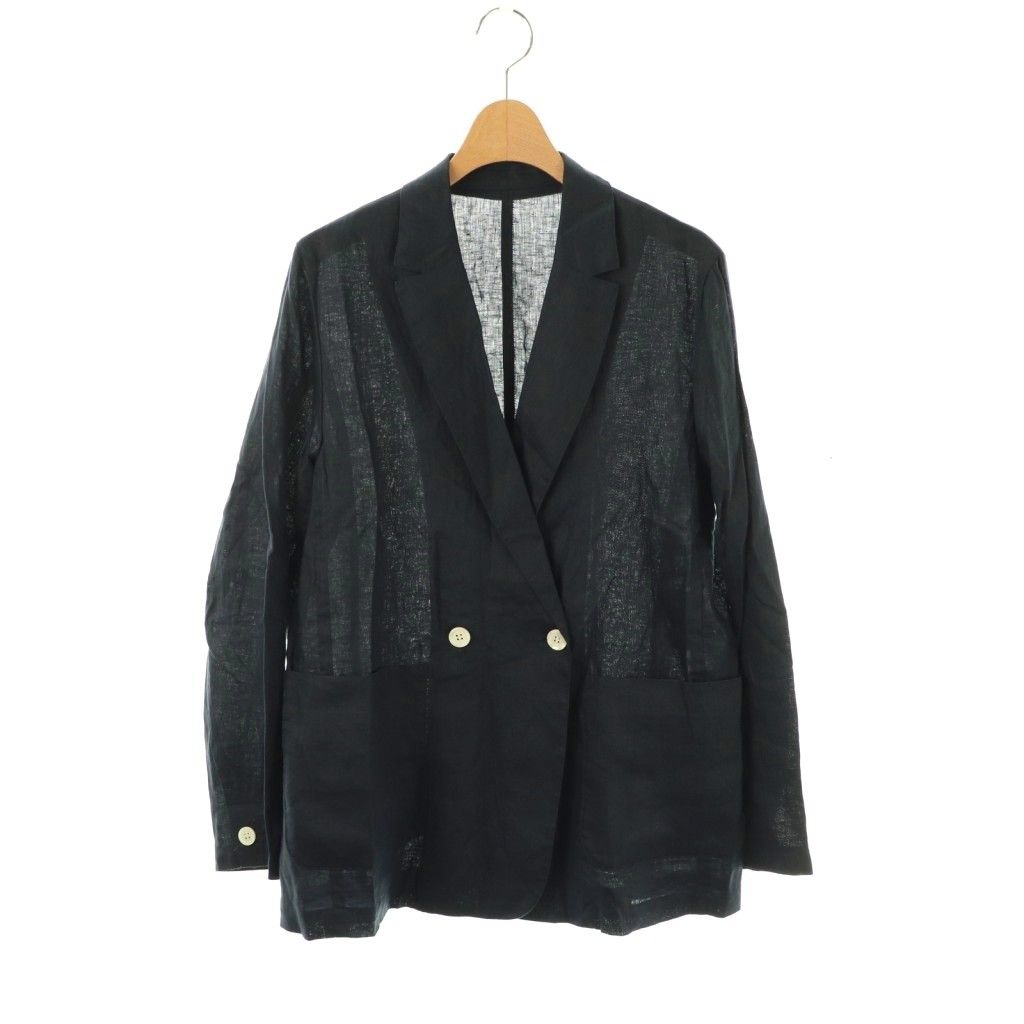 イエナ IENA 25SS ウォッシャブルソフトリネンリラックスジャケット テーラードジャケット 36 ネイビー /DF ■OS