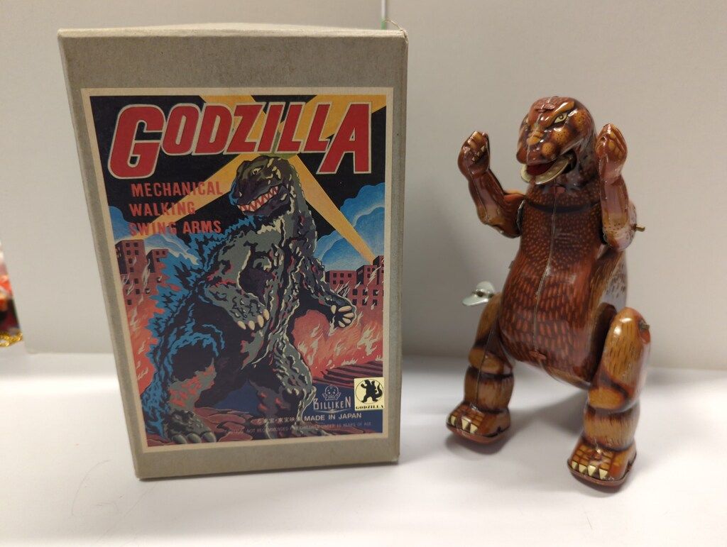 ビリケン商会 ゼンマイ歩行ブリキ ゴジラ ブラウン 180mm - メルカリ