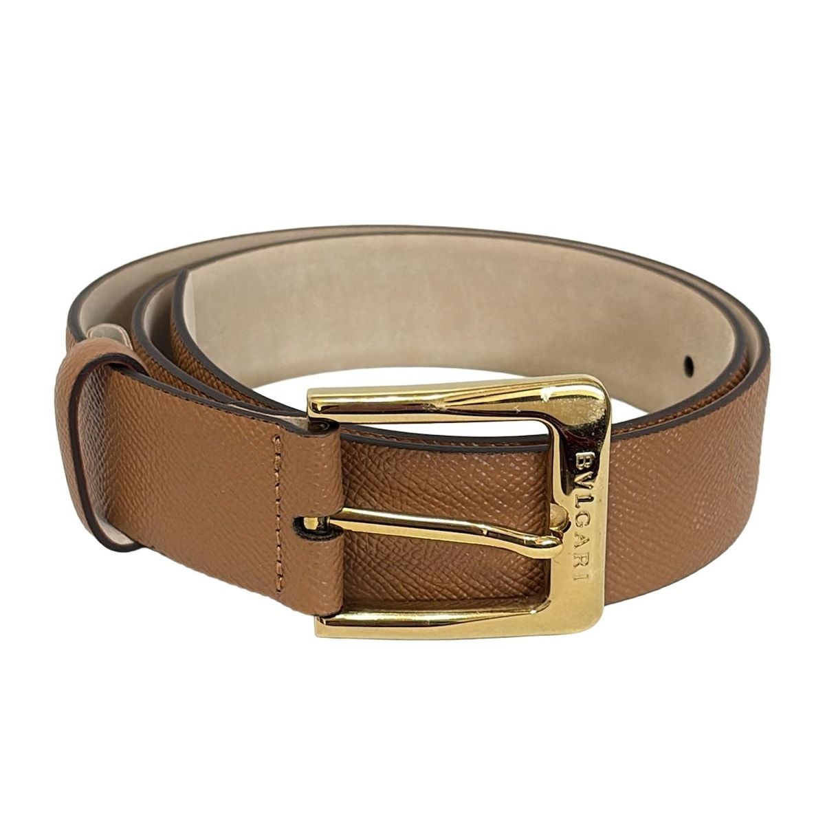 BVLGARI(ブルガリ) ベルト 75/30 - ブラウン×ゴールド レザー - メルカリ