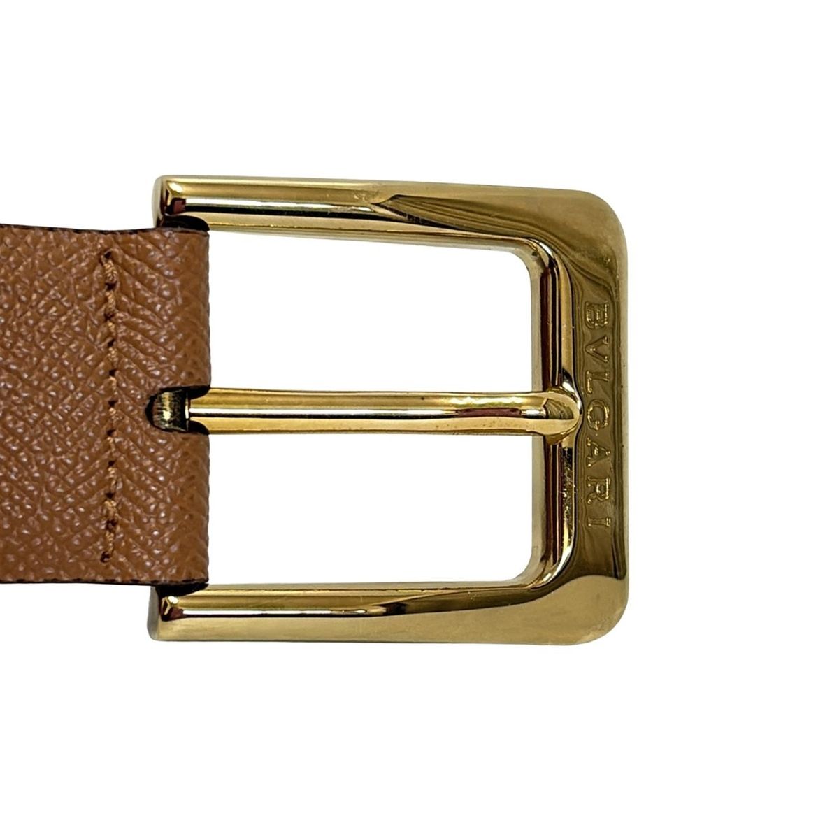 BVLGARI(ブルガリ) ベルト 75/30 - ブラウン×ゴールド レザー - メルカリ