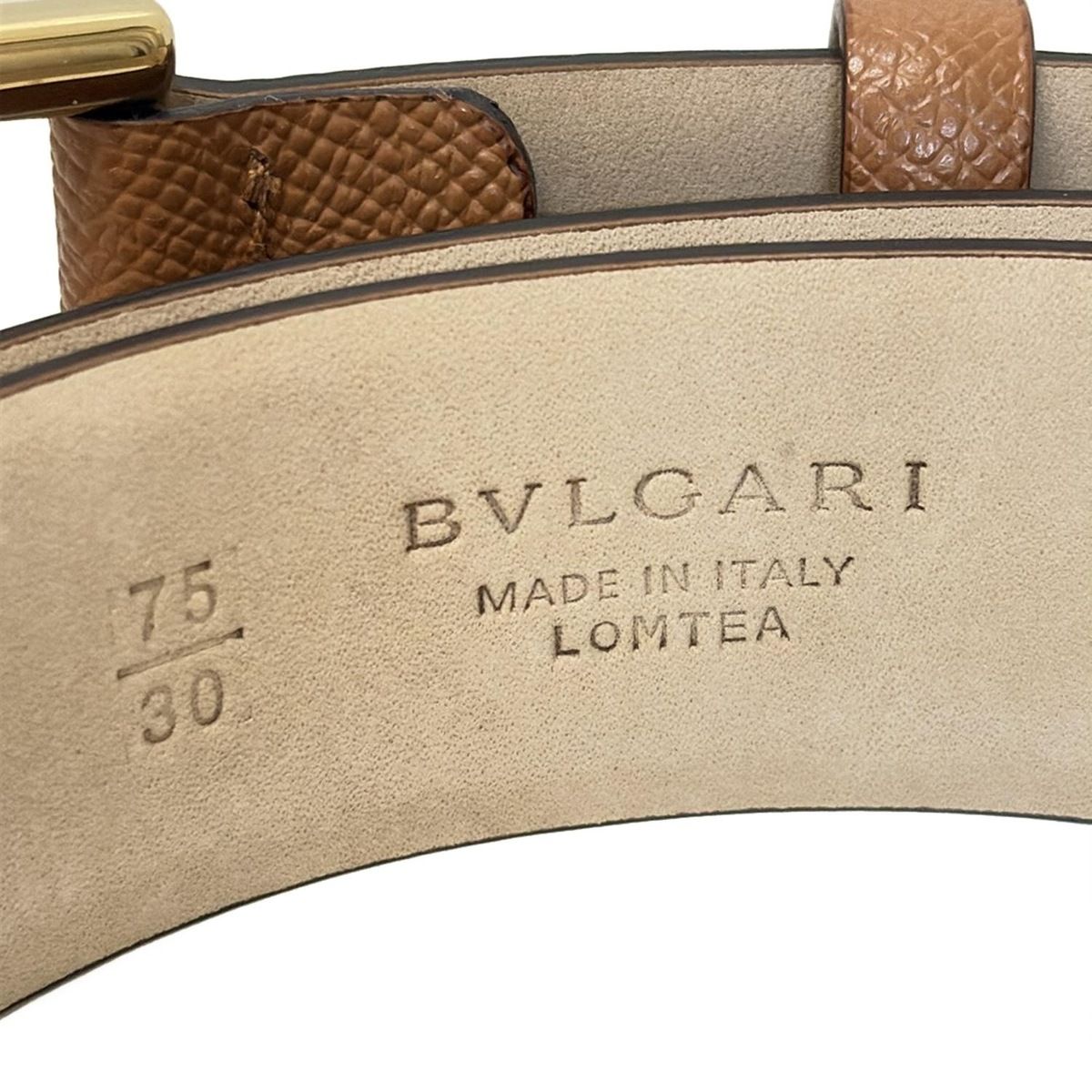 BVLGARI(ブルガリ) ベルト 75/30 - ブラウン×ゴールド レザー - メルカリ
