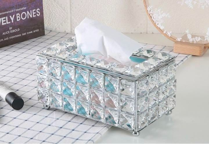 ティッシュボックスケース クリスタル シルバー 高級感 インテリア