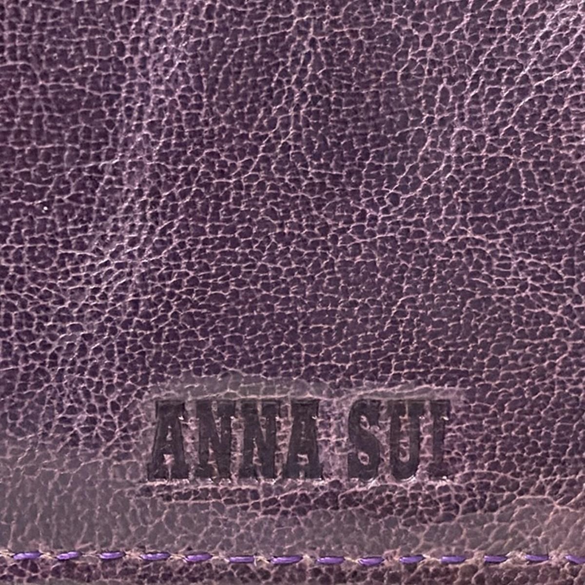 ANNA SUI(アナスイ) 2つ折り財布美品 - パープル フラワー(花)/がま口