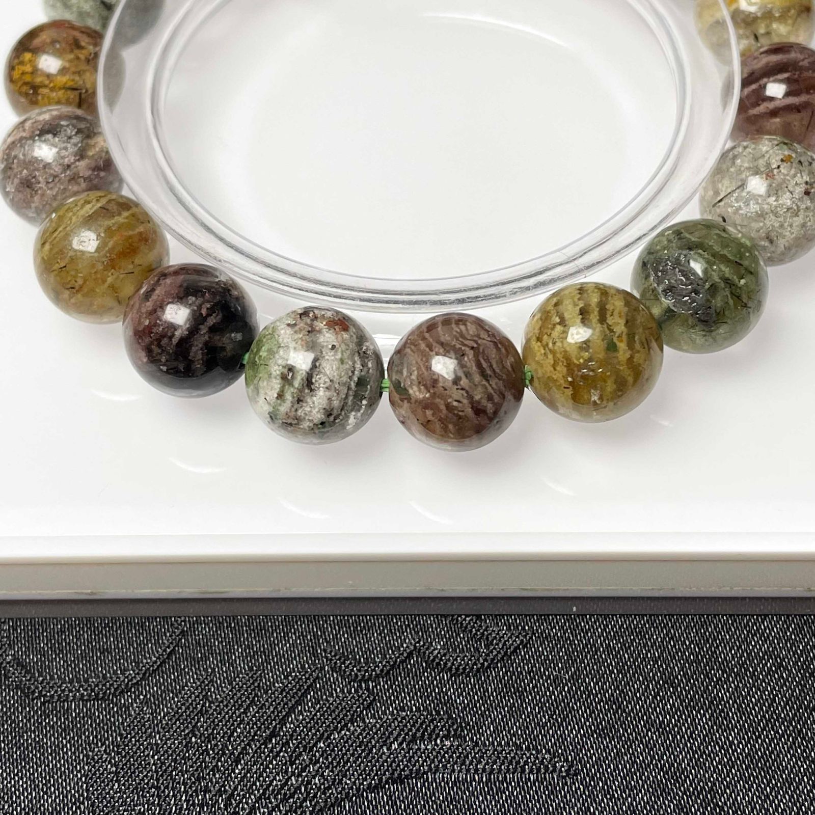 貴重 EU製☆千層ガーデンクォーツ☆バングル パワーストーン 天然石