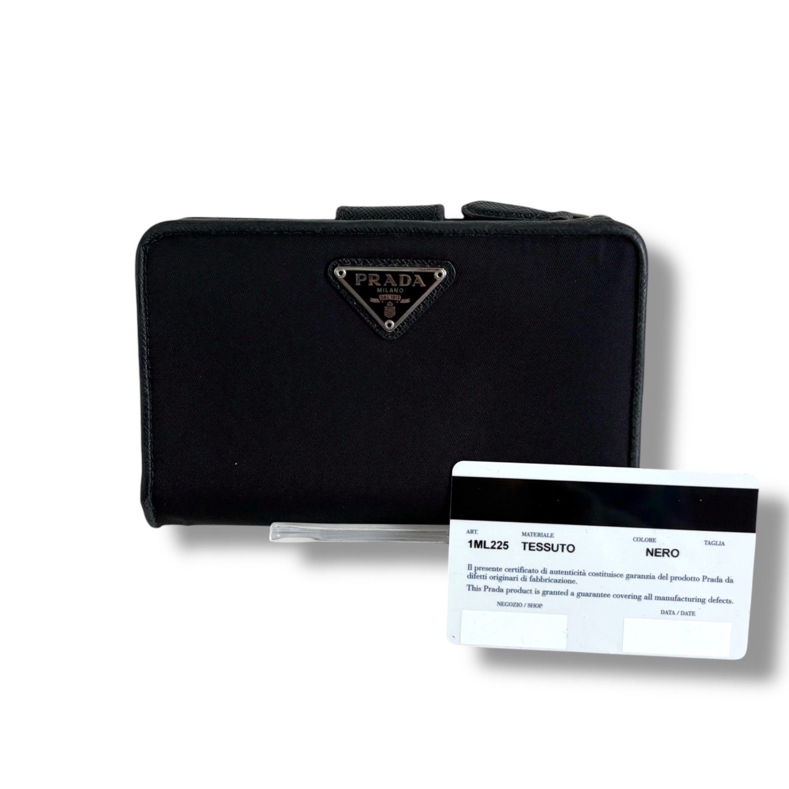 PRADA サフィアーノレザー 二つ折り財布 ブラック 【公式通販】