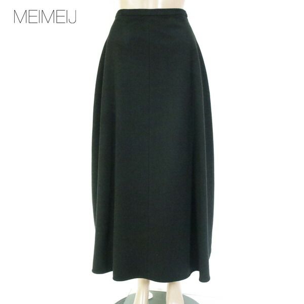 75 OFF メイメイジェイ MEIMEI J スカート 36 ESK 742 XS Sサイズ ブラック レディース ロングスカート フ ウール イタリア製
