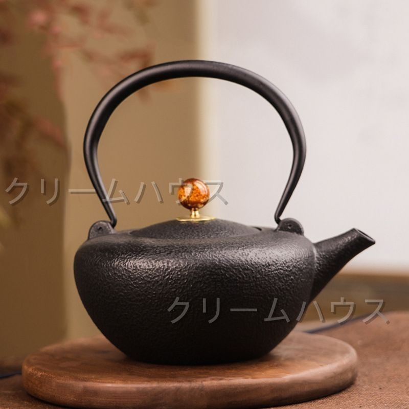桜 急須 鉄 南部鉄器 鉄瓶 桜模様 黒色 ステンレス茶こし付き 南部鉄器