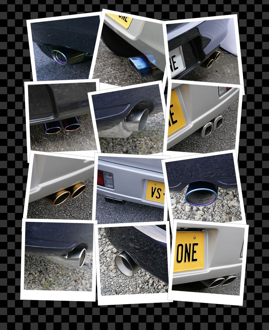 マフラーカッター CX-7 シングル シルバー AX418 汎用 ステンレス 取付