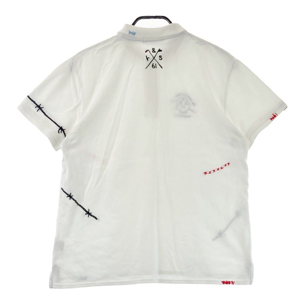 サイズ：L ROUGH&SWELL ラフアンドスウェル 半袖ポロシャツ ホワイト系