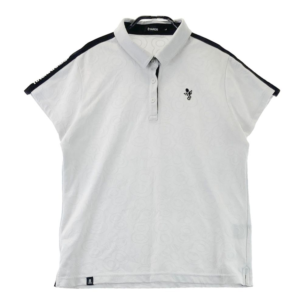 サイズ：L 8YARDS ハチヤーズ 半袖ポロシャツ 総柄 ホワイト系