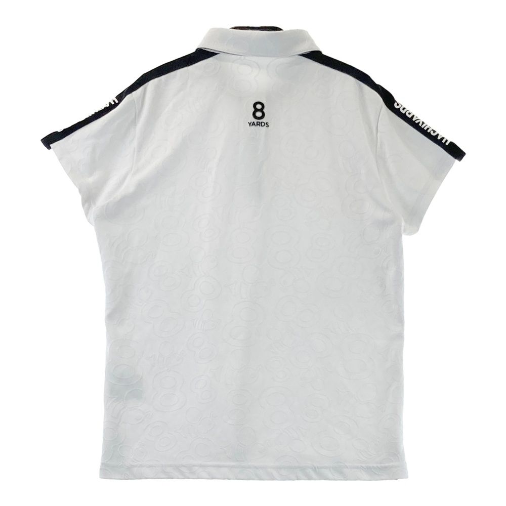 サイズ：L 8YARDS ハチヤーズ 半袖ポロシャツ 総柄 ホワイト系