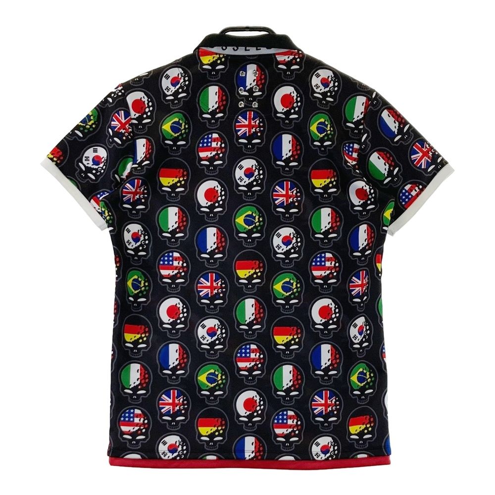 サイズ 4 ラッセルノ 半袖ポロシャツ 総柄 ブラック系 ゴルフウェア メンズ ストスト