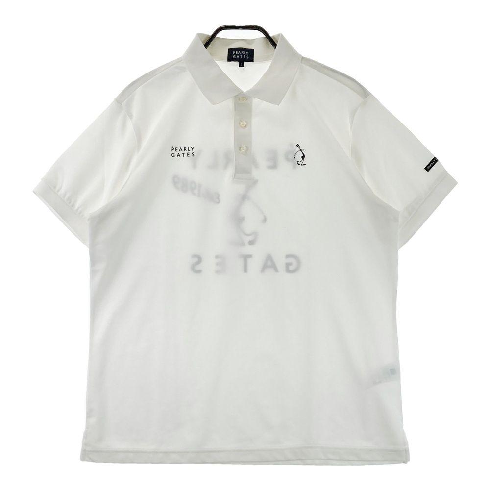 新品 2024年モデル パーリーゲイツ 半袖 ポロシャツ 4 白 ホワイト ロゴ サイズ：7 PEARLY GATES パーリーゲイツ 2024年 半袖ポロシャツ