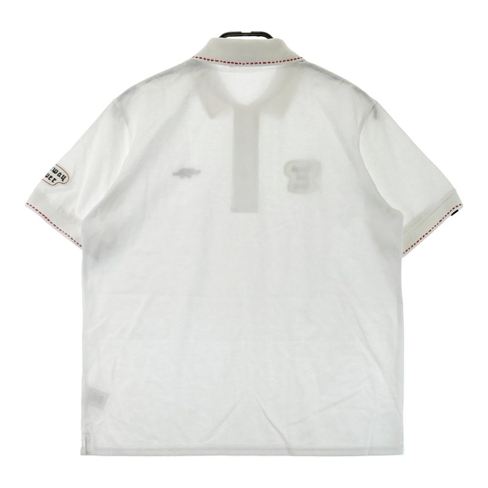 サイズ M ROUGH-SWELL ラフアンドスウェル 半袖ポロシャツ ホワイト系 ゴルフウェア メンズ ストスト