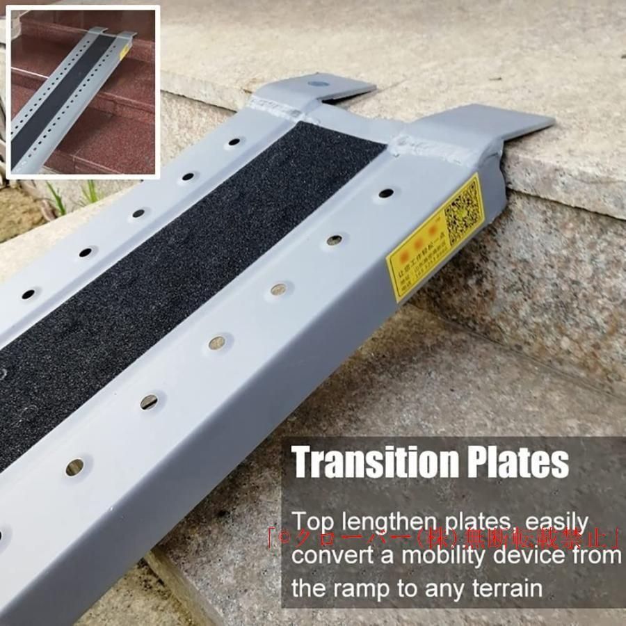スロープ車椅子段差解消長さ2 m 2 4 8 m折りたたみ式階段の出入り口の正面玄関の階段の車のための車椅子の傾斜路滑り止めの表面が付いている