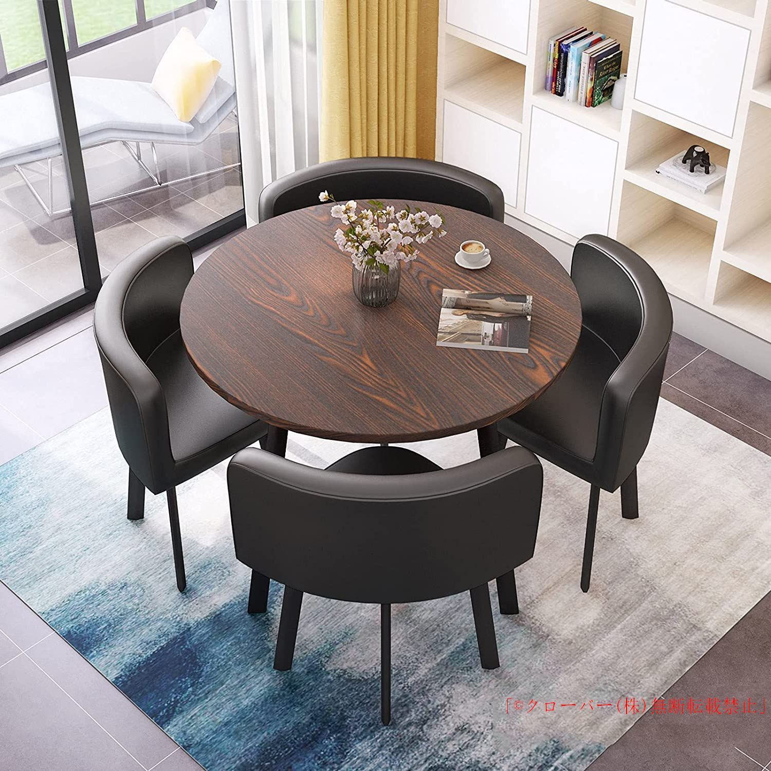 丸テーブルセット4人用ダイニングセット食卓セットダイニングルームとキッチン用モダンデザインテーブルと椅子セットホームキッチン4人掛け
