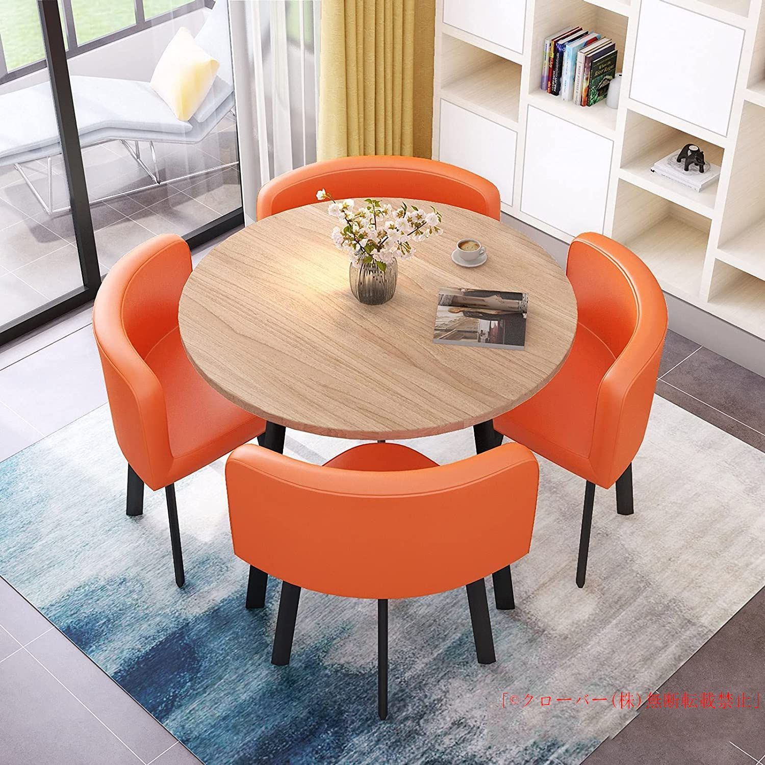 丸テーブルセット4人用ダイニングセット食卓セットダイニングルームとキッチン用モダンデザインテーブルと椅子セットホームキッチン4人掛け