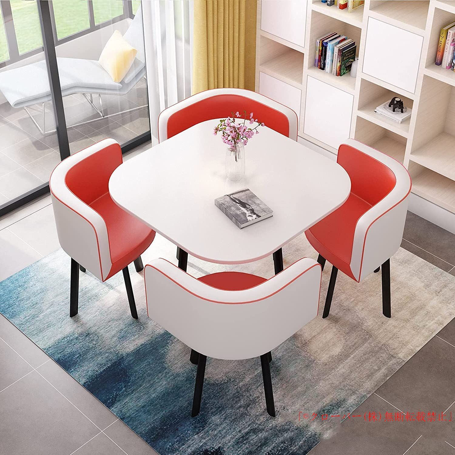 丸テーブルセット4人用ダイニングセット食卓セットダイニングルームとキッチン用モダンデザインテーブルと椅子セットホームキッチン4人掛け
