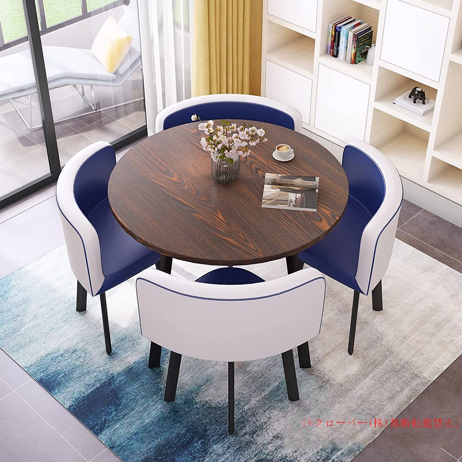 丸テーブルセット4人用ダイニングセット食卓セットダイニングルームとキッチン用モダンデザインテーブルと椅子セットホームキッチン4人掛け
